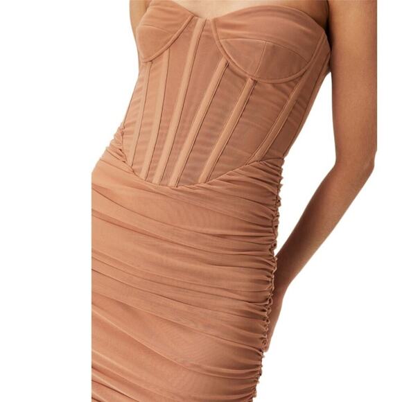 BARDOT Lithium Mesh Midi Dress In Nude Size S US4 - Picture 8 of 14